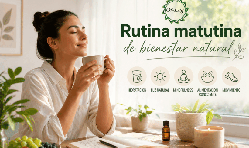 Rutina matutina de bienestar natural