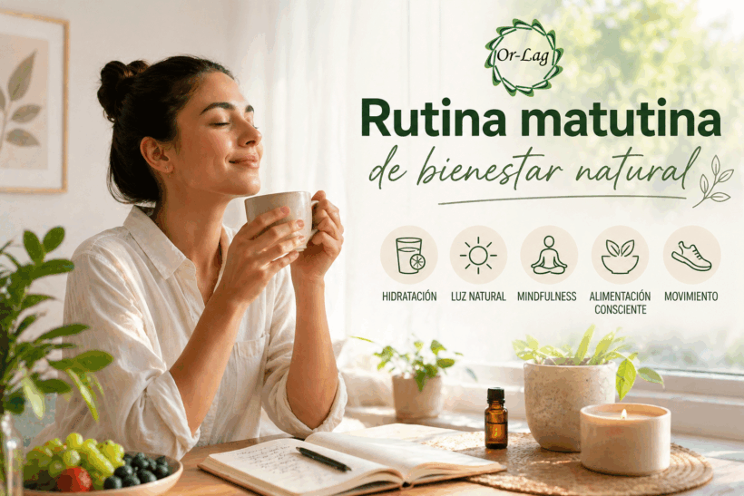 Rutina matutina de bienestar natural
