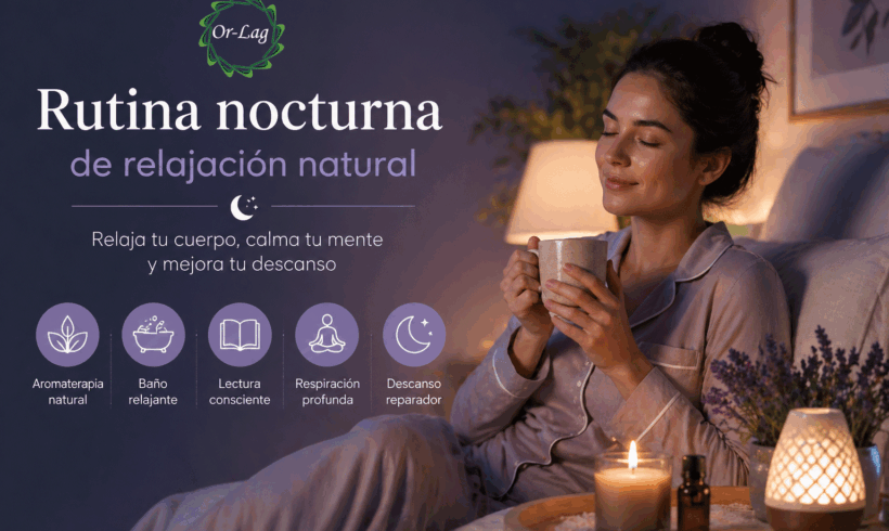 Rutina nocturna de relajación natural